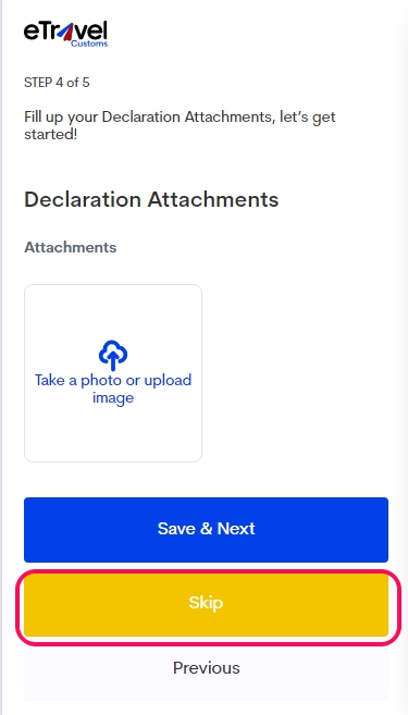 Declaration Attachments(許可書の提出)