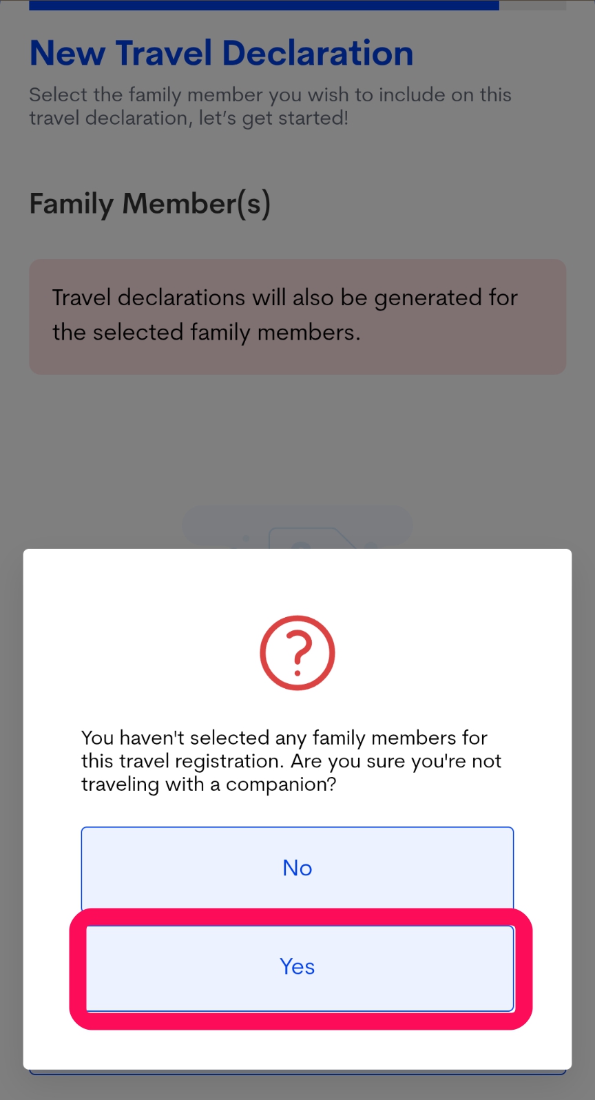 Family Member（家族の申告書）